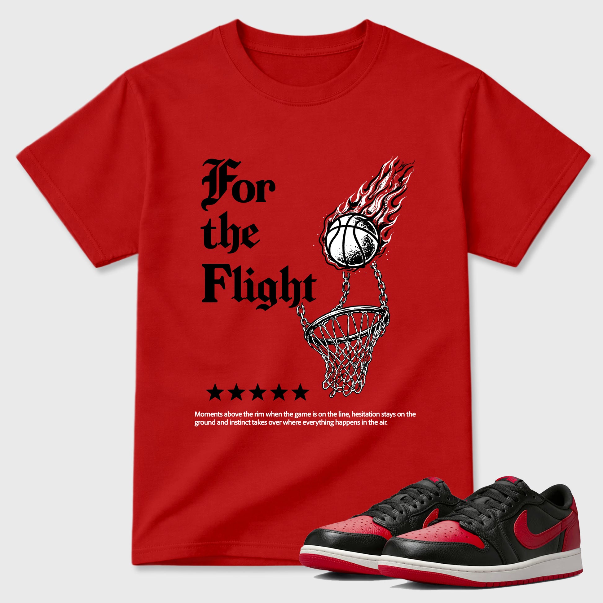 Sneaker match tees – Sneaker Tees To Match Air Jordan 1 Banned Shoes – For The Flight Tee Red 1