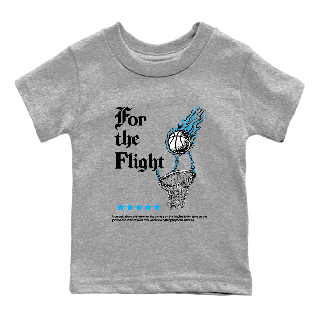 Sneaker match tees – Sneaker Tees To Match Air Jordan 14 University Blue Shoes – For the Flight Kids T-Shirt Heather Grey 2