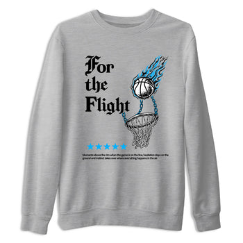 Sneaker match tees – Sneaker Tees To Match Air Jordan 14 University Blue Shoes – For the Flight Tee Heather Grey 2