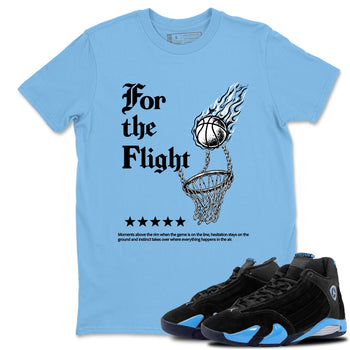 Sneaker match tees – Sneaker Tees To Match Air Jordan 14 University Blue Shoes – For the Flight Tee Carolina Blue 1