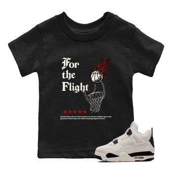 Sneaker match tees – Sneaker Tees To Match Air Jordan 4 Flight Club Shoes – For The Flight Kids T-Shirt Black 1