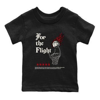 Sneaker match tees – Sneaker Tees To Match Air Jordan 4 Flight Club Shoes – For The Flight Kids T-Shirt Black 2