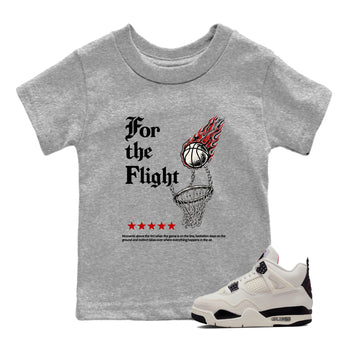 Sneaker match tees – Sneaker Tees To Match Air Jordan 4 Flight Club Shoes – For The Flight Kids T-Shirt Heather Grey 1