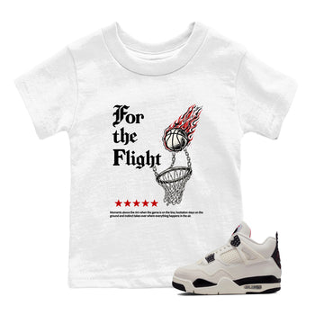 Sneaker match tees – Sneaker Tees To Match Air Jordan 4 Flight Club Shoes – For The Flight Kids T-Shirt White 1