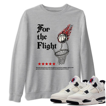 Sneaker match tees – Sneaker Tees To Match Air Jordan 4 Flight Club Shoes – For The Flight Tee Heather Grey 1