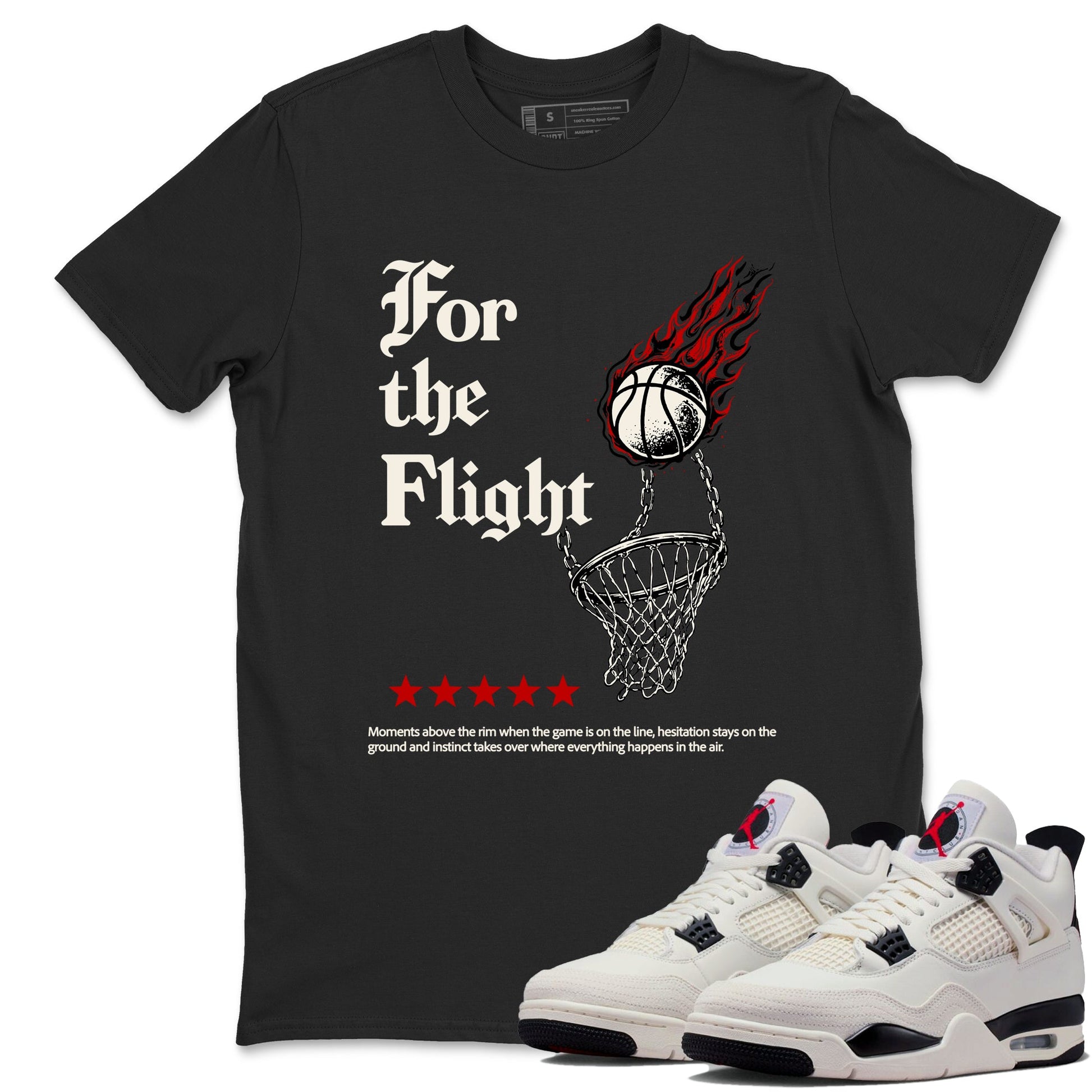 Sneaker match tees – Sneaker Tees To Match Air Jordan 4 Flight Club Shoes – For The Flight Tee Black 1