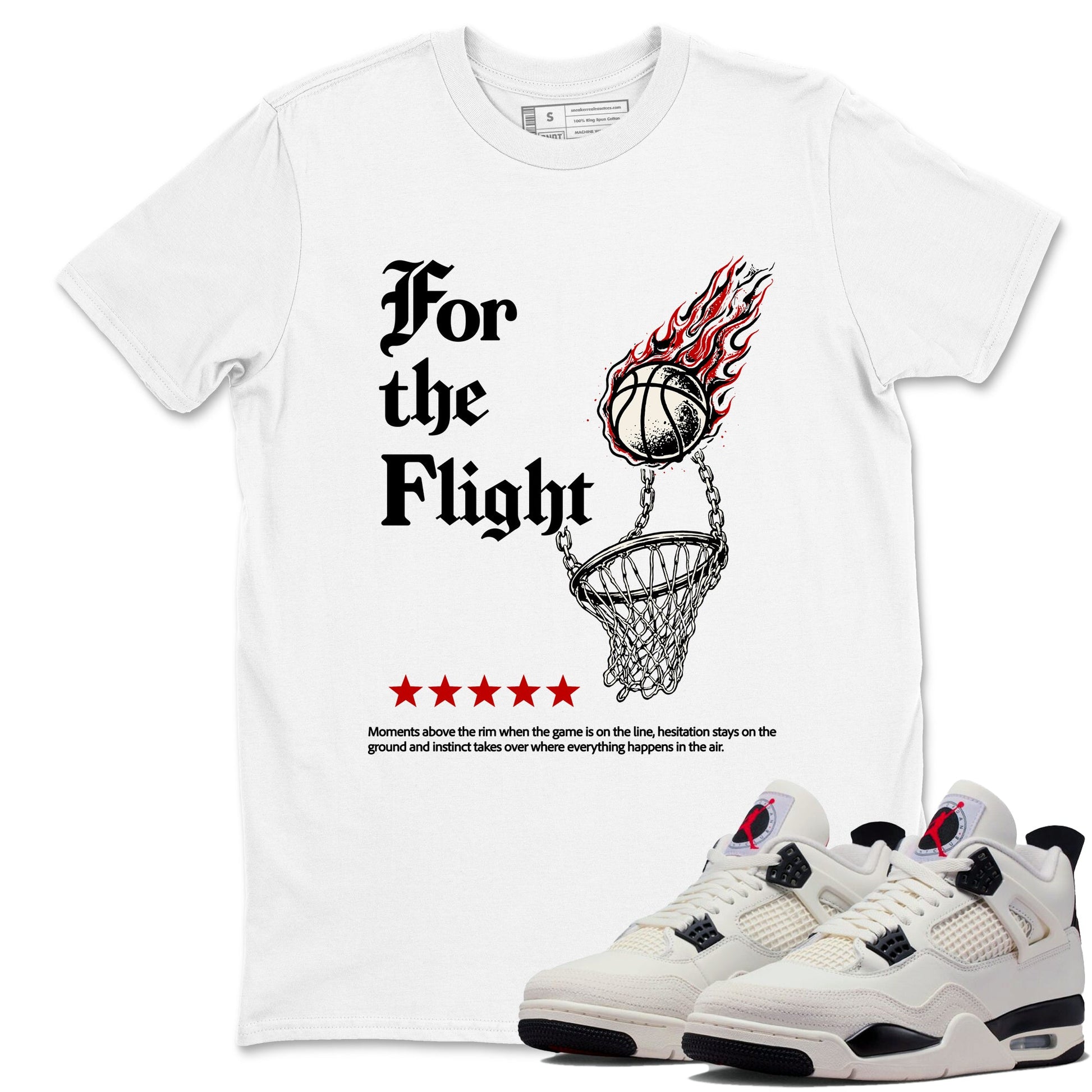 Sneaker match tees – Sneaker Tees To Match Air Jordan 4 Flight Club Shoes – For The Flight Tee White 1