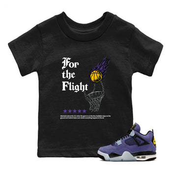 Best Sneakerfits graphic tee – Los Angeles Basketball Tees To Match Air Jordan 4 Lakeshow – For The Flight Kids T-Shirt Black 1