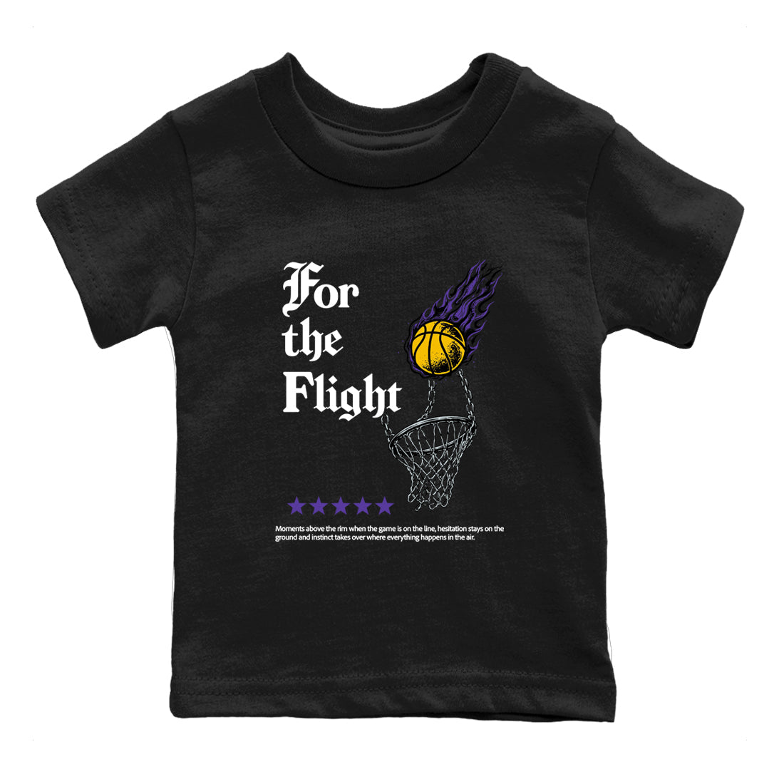 Best Sneakerfits graphic tee – Los Angeles Basketball Tees To Match Air Jordan 4 Lakeshow – For The Flight Kids T-Shirt Black 2