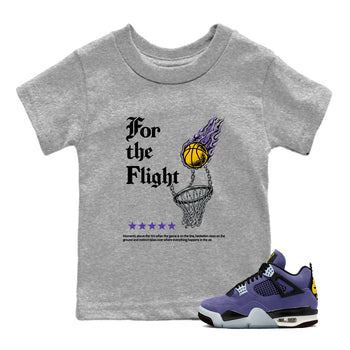 Best Sneakerfits graphic tee – Los Angeles Basketball Tees To Match Air Jordan 4 Lakeshow – For The Flight Kids T-Shirt Heather Grey 1