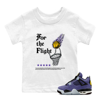 Best Sneakerfits graphic tee – Los Angeles Basketball Tees To Match Air Jordan 4 Lakeshow – For The Flight Kids T-Shirt White 1