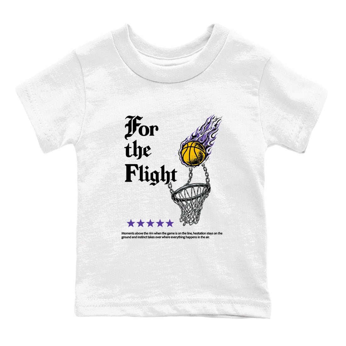 Best Sneakerfits graphic tee – Los Angeles Basketball Tees To Match Air Jordan 4 Lakeshow – For The Flight Kids T-Shirt White 2