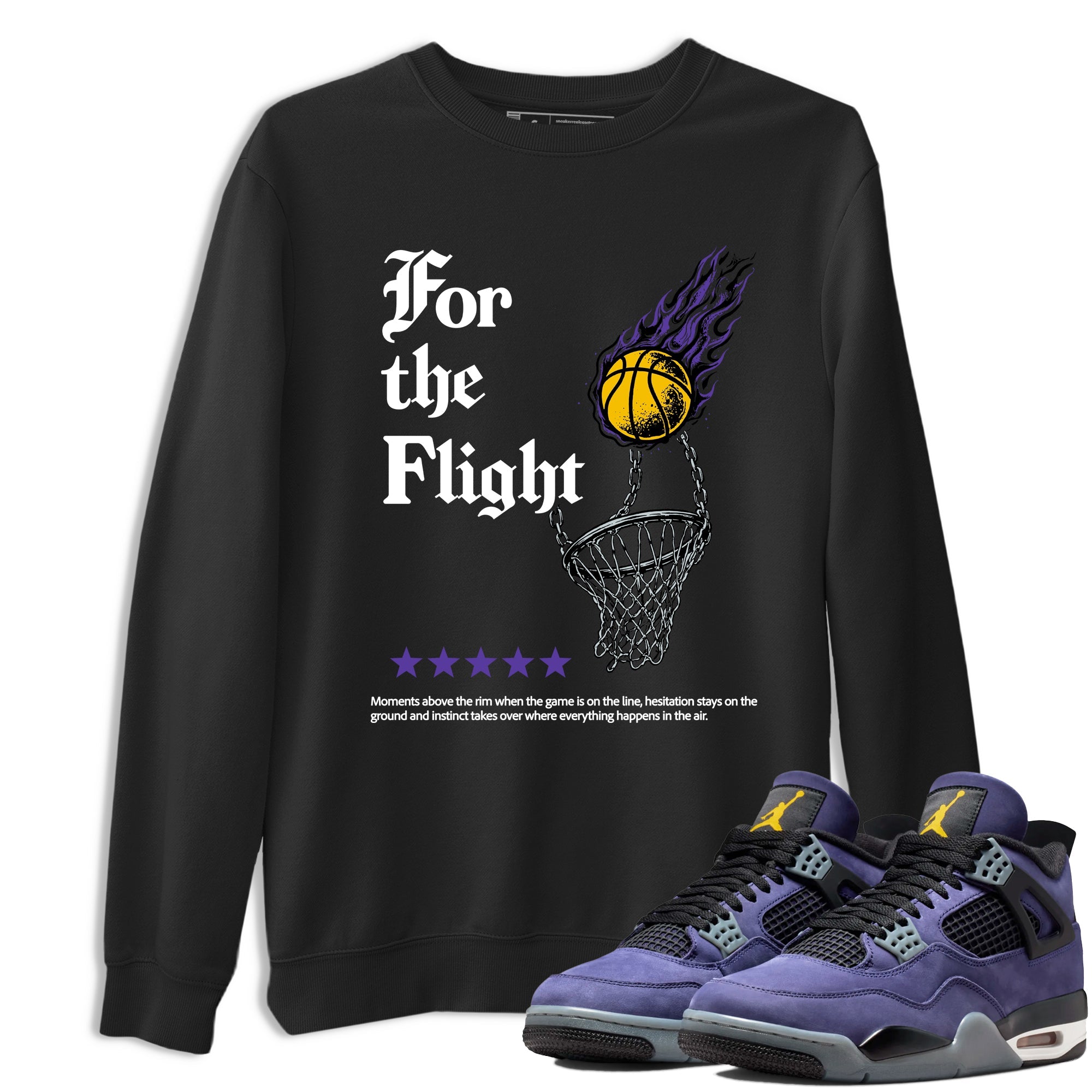 Best Sneakerfits graphic tee – Los Angeles Basketball Tees To Match Air Jordan 4 Lakeshow – For The Flight Tee Black 1