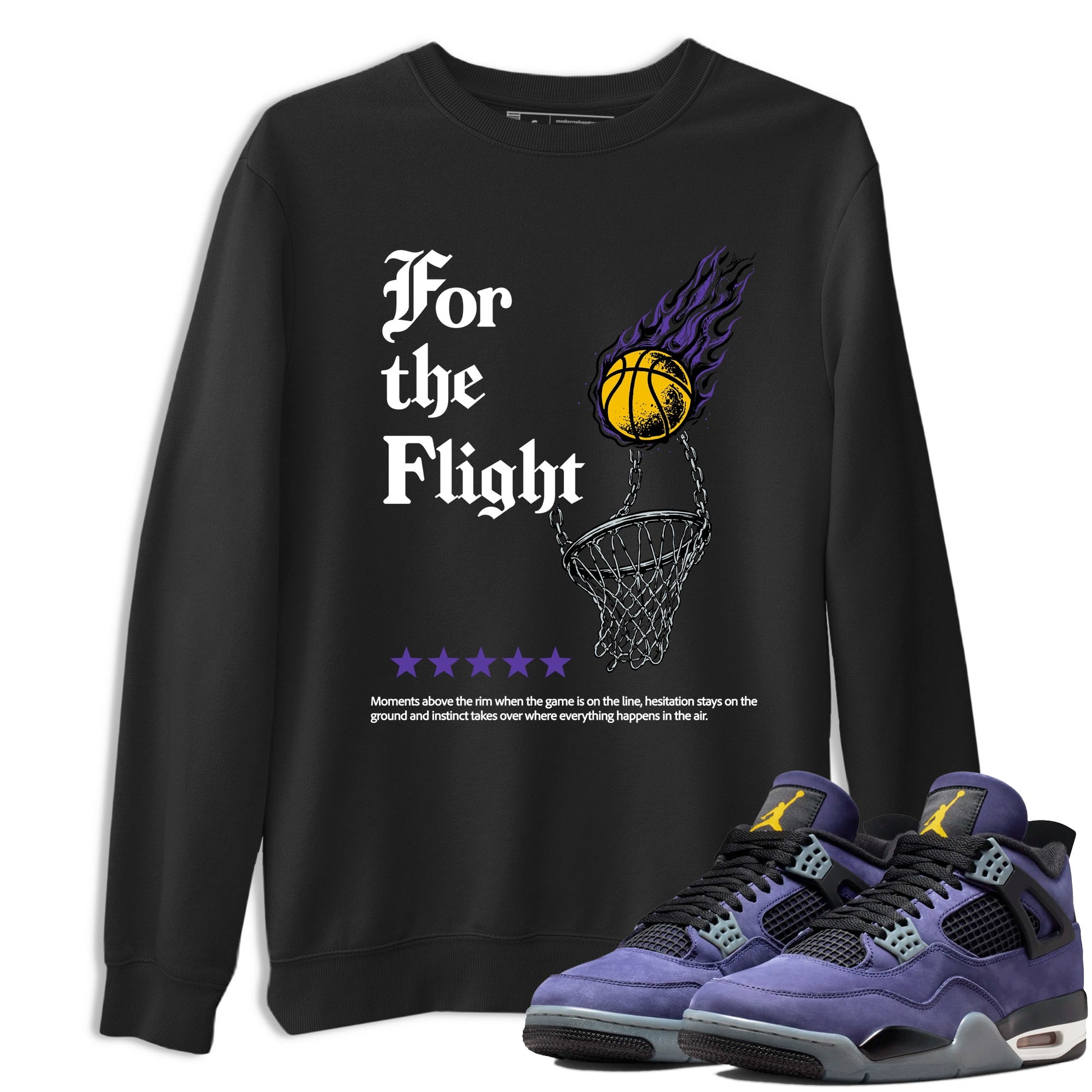 Best Sneakerfits graphic tee – Los Angeles Basketball Tees To Match Air Jordan 4 Lakeshow – For The Flight Tee Black 1