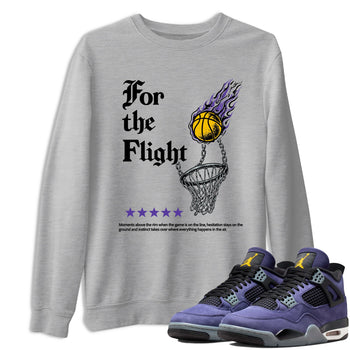 Best Sneakerfits graphic tee – Los Angeles Basketball Tees To Match Air Jordan 4 Lakeshow – For The Flight Tee Heather Grey 1