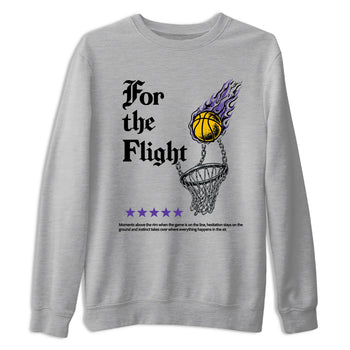 Best Sneakerfits graphic tee – Los Angeles Basketball Tees To Match Air Jordan 4 Lakeshow – For The Flight Tee Heather Grey 2