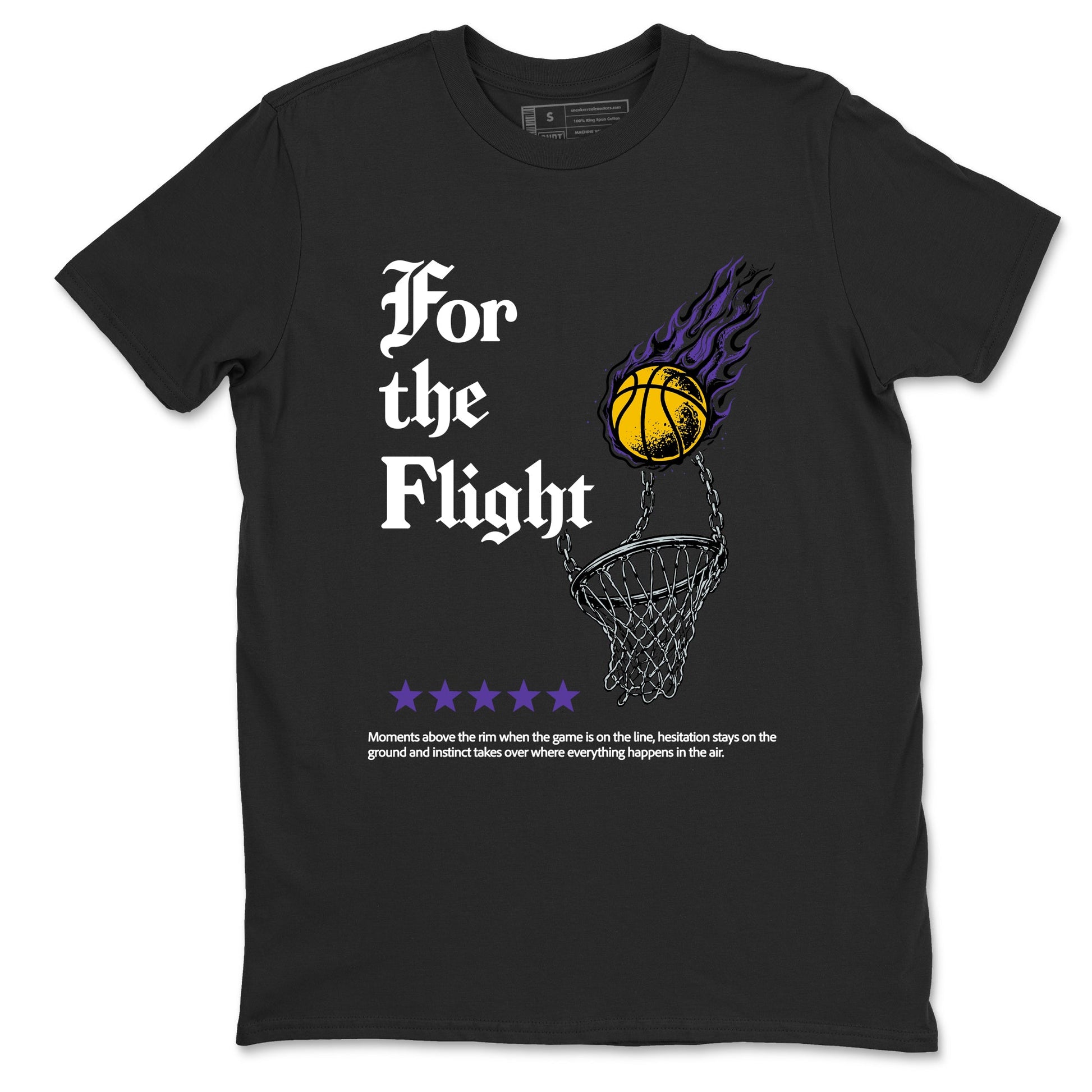 Best Sneakerfits graphic tee – Los Angeles Basketball Tees To Match Air Jordan 4 Lakeshow – For The Flight Tee Black 2
