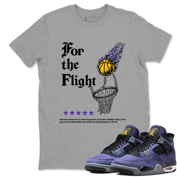 Best Sneakerfits graphic tee – Los Angeles Basketball Tees To Match Air Jordan 4 Lakeshow – For The Flight Tee Heather Grey 1