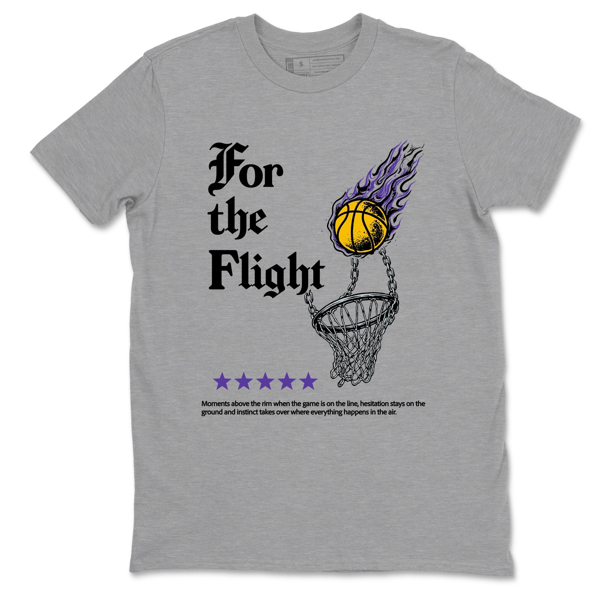 Best Sneakerfits graphic tee – Los Angeles Basketball Tees To Match Air Jordan 4 Lakeshow – For The Flight Tee Heather Grey 2
