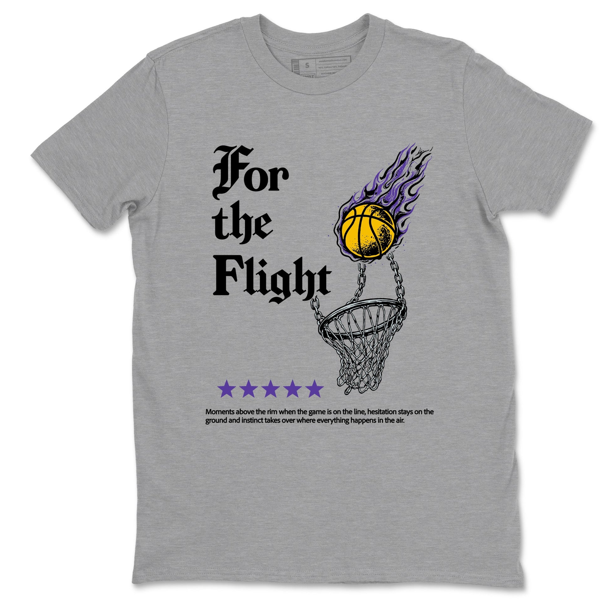 Best Sneakerfits graphic tee – Los Angeles Basketball Tees To Match Air Jordan 4 Lakeshow – For The Flight Tee Heather Grey 2