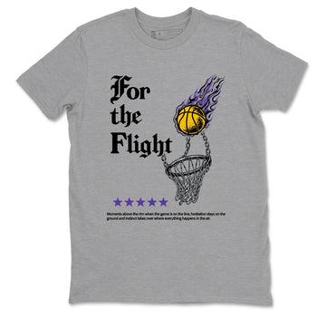 Best Sneakerfits graphic tee – Los Angeles Basketball Tees To Match Air Jordan 4 Lakeshow – For The Flight Tee Heather Grey 2