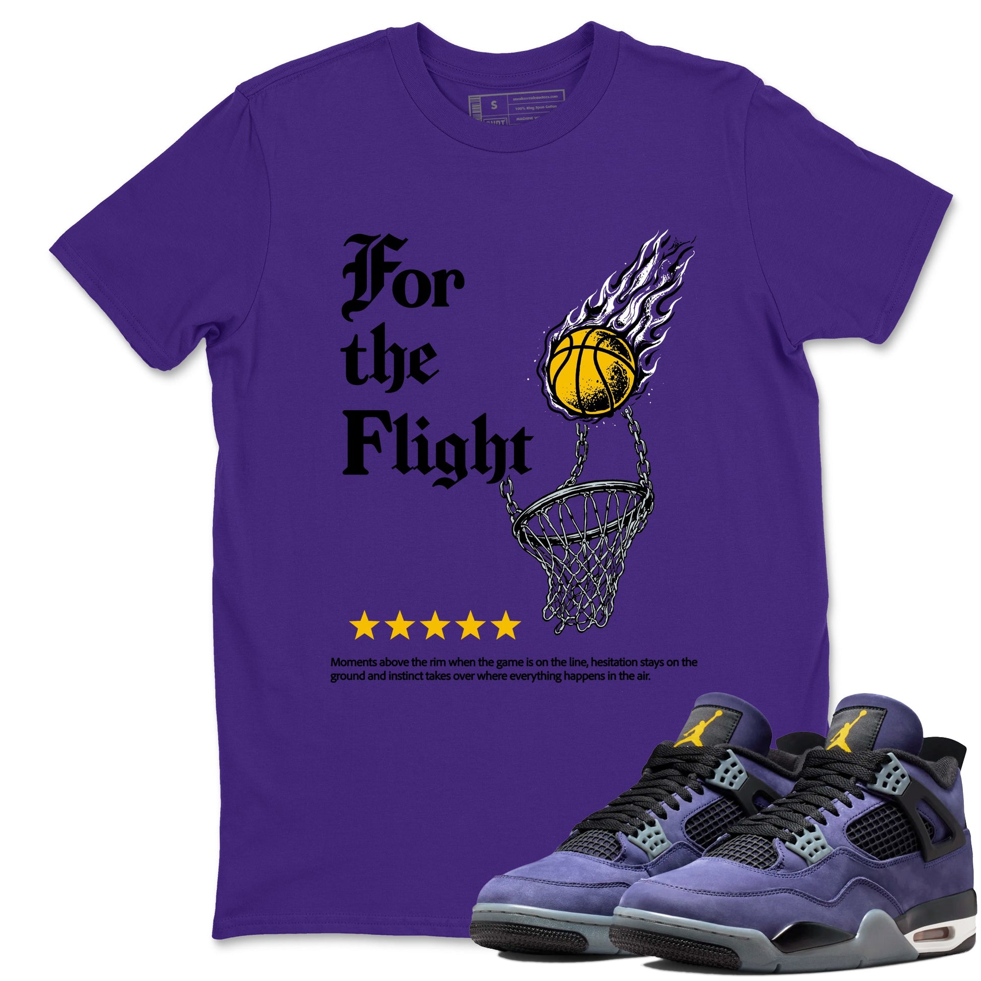 Best Sneakerfits graphic tee – Los Angeles Basketball Tees To Match Air Jordan 4 Lakeshow – For The Flight Tee Purple 1