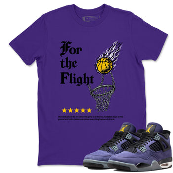 Best Sneakerfits graphic tee – Los Angeles Basketball Tees To Match Air Jordan 4 Lakeshow – For The Flight Tee Purple 1