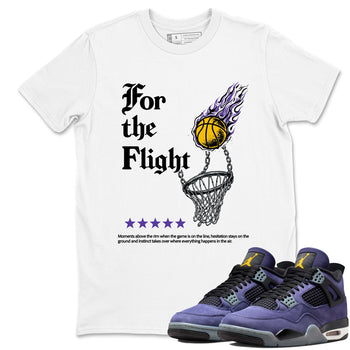 Best Sneakerfits graphic tee – Los Angeles Basketball Tees To Match Air Jordan 4 Lakeshow – For The Flight Tee White 1