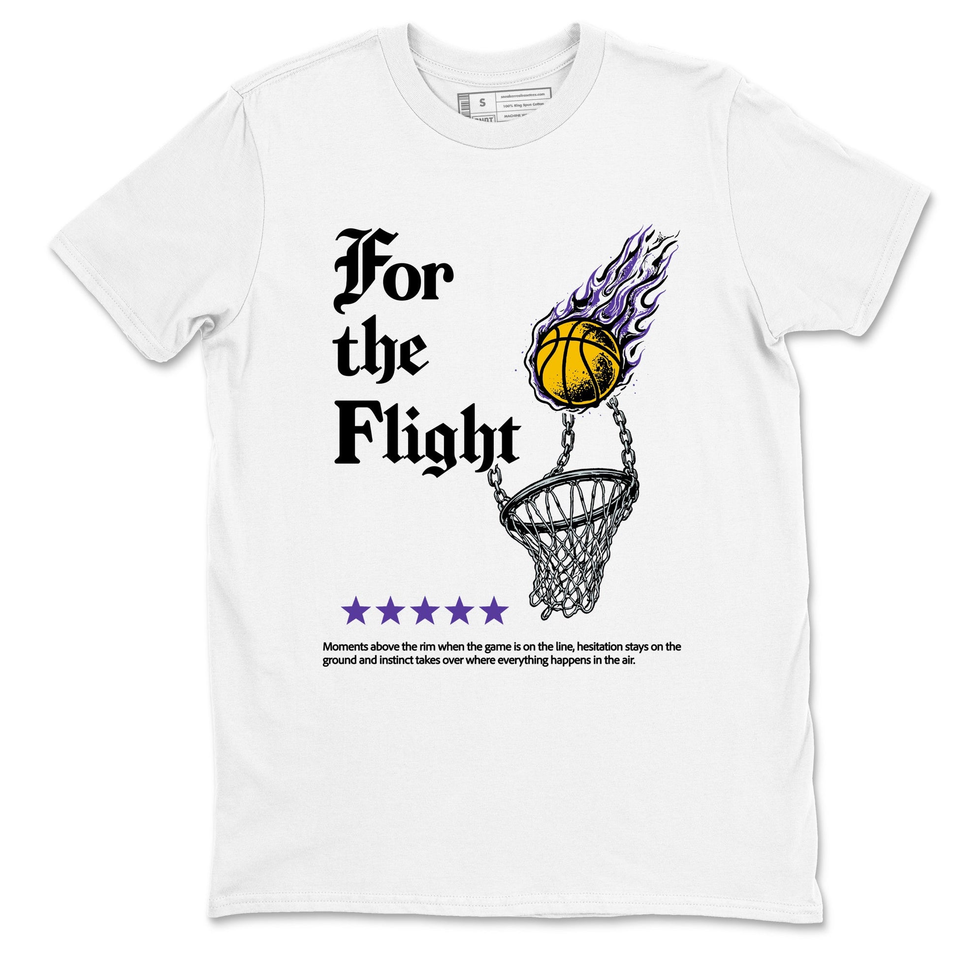 Best Sneakerfits graphic tee – Los Angeles Basketball Tees To Match Air Jordan 4 Lakeshow – For The Flight Tee White 2