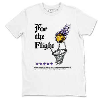 Best Sneakerfits graphic tee – Los Angeles Basketball Tees To Match Air Jordan 4 Lakeshow – For The Flight Tee White 2