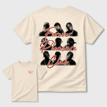 Forever Pleasure Club Graphic T-Shirt sneaker match tee designed for the sneakers, featuring coordinated color options for a perfect streetwear match. Natural shirt.