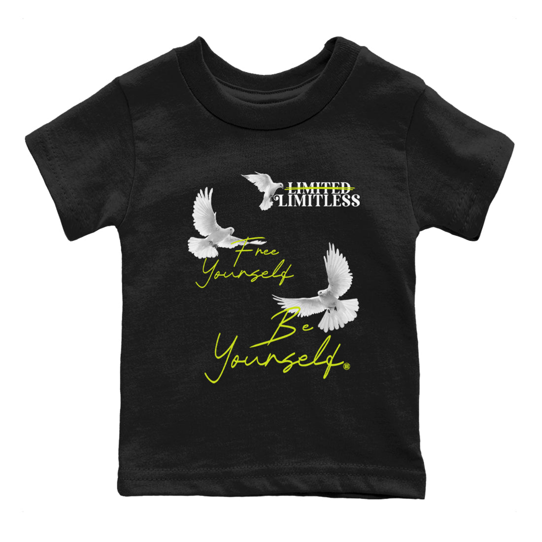 Foams One Black Volt shirts to match jordans Free Yourself Be Yourself sneaker match tees Air Foamposite One Black Volt match shoes to clothes SNRT Sneaker Tees Youth Baby Black 2 tee