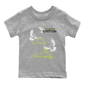 Foams One Black Volt shirts to match jordans Free Yourself Be Yourself sneaker match tees Air Foamposite One Black Volt match shoes to clothes SNRT Sneaker Tees Youth Baby Heather Grey 2 tee