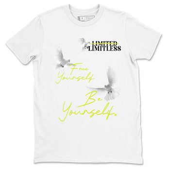 Foams One Black Volt shirts to match jordans Free Yourself Be Yourself sneaker match tees Air Foamposite One Black Volt match shoes to clothes SNRT Sneaker Tees unisex cotton White 2 shirts