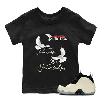 Sneaker Threads – Sneaker Tees To Match Air Foamposite One Pearl – Free Yourself Be Yourself Youth Graphic Tee Black 1. Perfect for Jordan releases 2025 colorways.
