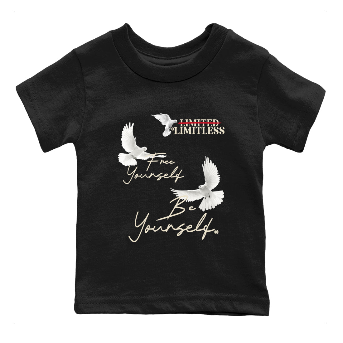 Sneaker Threads – Sneaker Tees To Match Air Foamposite One Pearl – Free Yourself Be Yourself Youth Graphic Tee Black 2. Perfect for Jordan releases 2025 colorways.