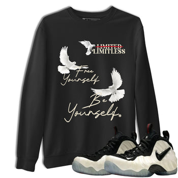 Sneaker Threads – Sneaker Tees To Match Air Foamposite One Pearl – Free Yourself Be Yourself Graphic Tee Black 1. Perfect for Jordan releases 2025 colorways.