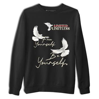 Sneaker Threads – Sneaker Tees To Match Air Foamposite One Pearl – Free Yourself Be Yourself Graphic Tee Black 2. Perfect for Jordan releases 2025 colorways.