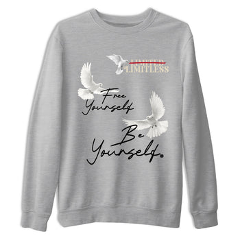 Sneaker Threads – Sneaker Tees To Match Air Foamposite One Pearl – Free Yourself Be Yourself Graphic Tee Heather Grey 2. Perfect for Jordan releases 2025 colorways.
