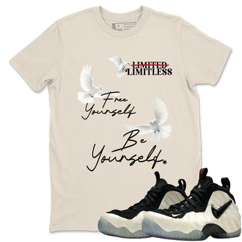Sneaker Threads – Sneaker Tees To Match Air Foamposite One Pearl – Free Yourself Be Yourself Graphic Tee Natural 1. Perfect for Jordan releases 2025 colorways.