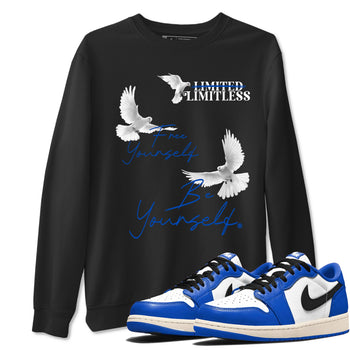1s Game Royal shirts to match jordans Free Yourself Be Yourself sneaker match tees Air Jordan 1 Game Royal match shoes to clothes SNRT Sneaker Tees unisex cotton Black 1 shirts