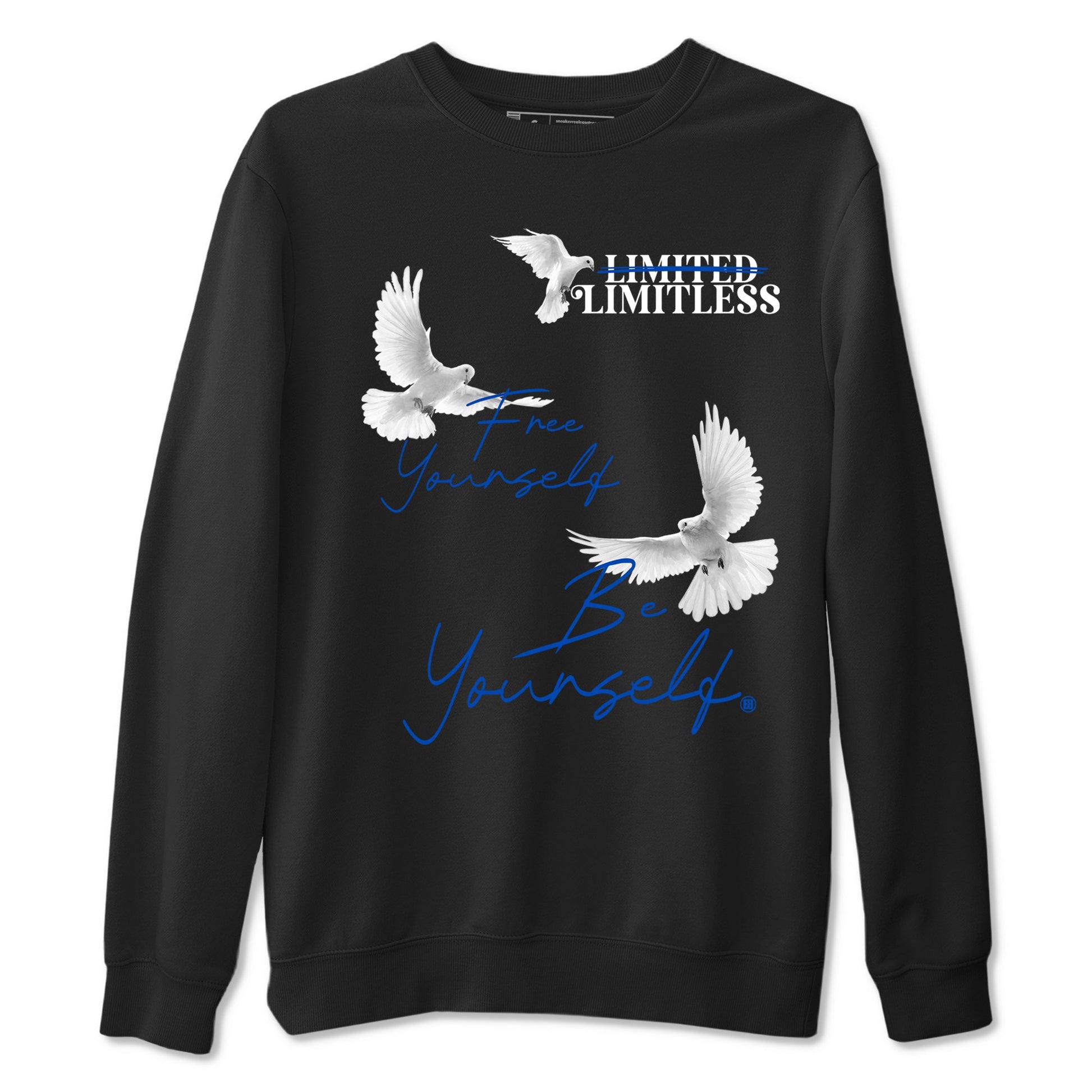 1s Game Royal shirts to match jordans Free Yourself Be Yourself sneaker match tees Air Jordan 1 Game Royal match shoes to clothes SNRT Sneaker Tees unisex cotton Black 2 shirts