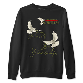 Jordan 1 Olive t shirts to match sneakers Free Yourself Be Yourself sneaker match tees Air Jordan 1 Low x Travis Scott Reverse Olive tee SNRT Sneaker Tees unisex cotton Black 2 shirts