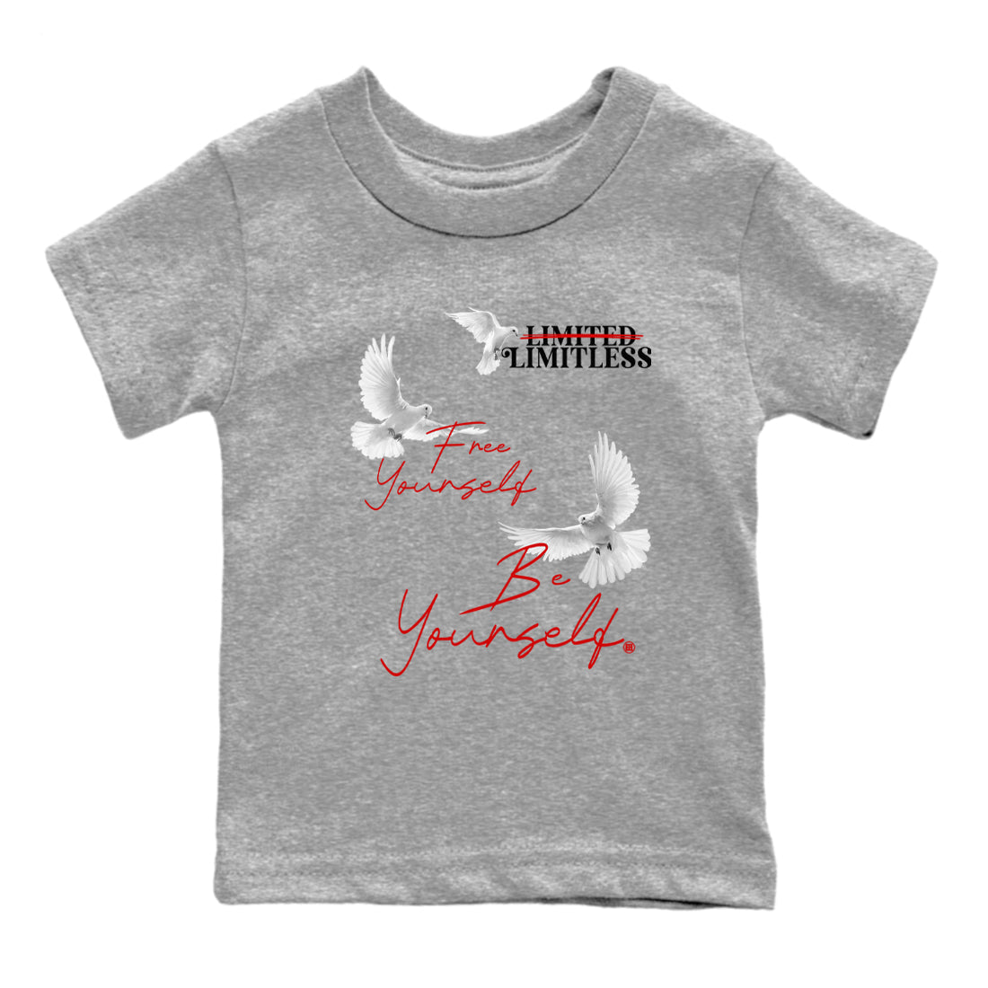 11s Bred Velvet shirts to match jordans Free Yourself Be Yourself sneaker match tees Air Jordan 11 Bred Velvet match shoes to clothes SNRT Sneaker Tees Youth Baby Heather Grey 2 tee