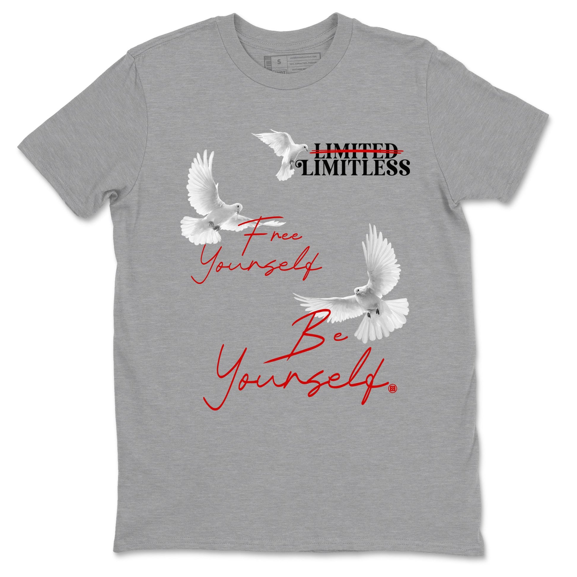 11s Bred Velvet shirts to match jordans Free Yourself Be Yourself sneaker match tees Air Jordan 11 Bred Velvet match shoes to clothes SNRT Sneaker Tees unisex cotton Heather Grey 2 shirts