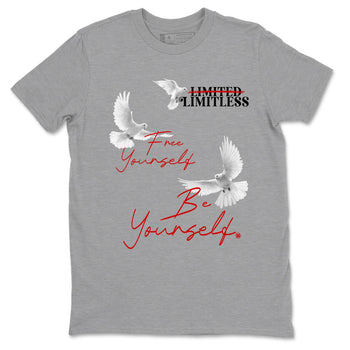11s Bred Velvet shirts to match jordans Free Yourself Be Yourself sneaker match tees Air Jordan 11 Bred Velvet match shoes to clothes SNRT Sneaker Tees unisex cotton Heather Grey 2 shirts