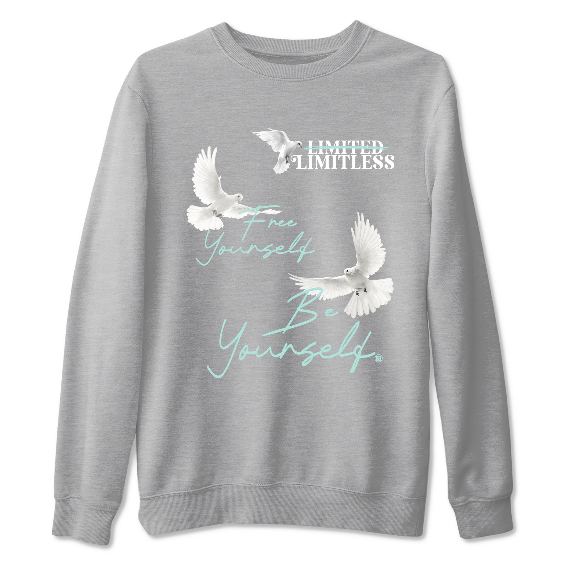 Free Yourself Be Yourself sneaker match t-shirt styled to complete your fit with the Air Jordan 11 Igloo sneakers, shown in Heather Grey 2.