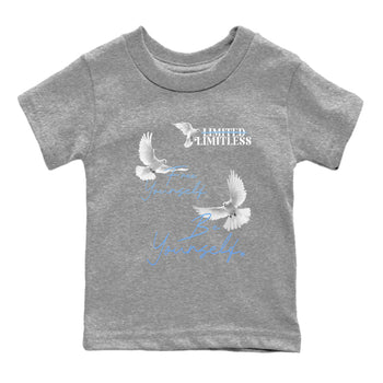 11s Legend Blue shirts to match jordans Free Yourself Be Yourself sneaker match tees Air Jordan 11 Legend Blue match shoes to clothes SNRT Sneaker Tees Youth Baby Heather Grey 2 tee