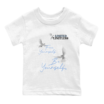 11s Legend Blue shirts to match jordans Free Yourself Be Yourself sneaker match tees Air Jordan 11 Legend Blue match shoes to clothes SNRT Sneaker Tees Youth Baby White 2 tee