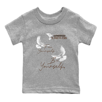 12s Baroque Brown shirts to match jordans Free Yourself Be Yourself sneaker match tees Air Jordan 12 Baroque Brown match shoes to clothes SNRT Sneaker Tees Youth Baby Heather Grey 2 tee